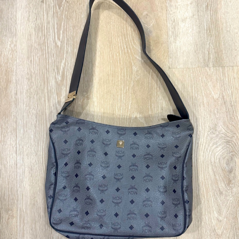 MCM large logo shoulder bag